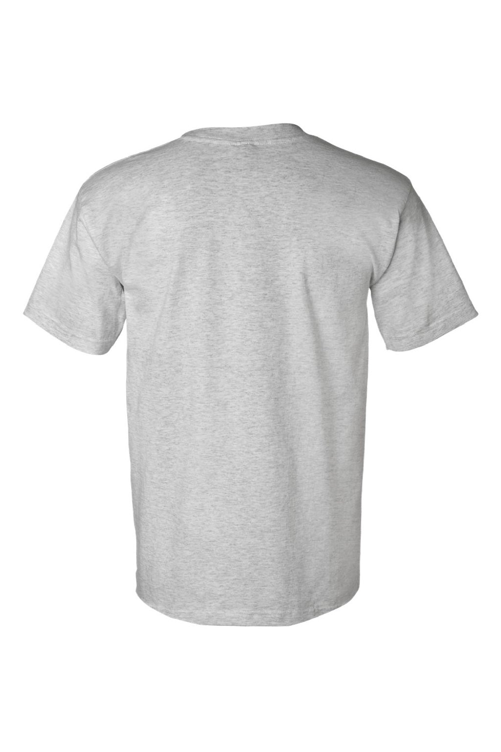 Bayside 7100 Mens USA Made Short Sleeve Crewneck T-Shirt w/ Pocket Dark Ash Grey Flat Back
