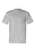 Bayside 7100 Mens USA Made Short Sleeve Crewneck T-Shirt w/ Pocket Dark Ash Grey Flat Front