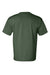 Bayside BA7100 Mens USA Made Short Sleeve Crewneck T-Shirt w/ Pocket Forest Green Flat Back