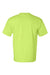 Bayside 7100 Mens USA Made Short Sleeve Crewneck T-Shirt w/ Pocket Lime Green Flat Back