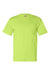 Bayside BA7100 Mens USA Made Short Sleeve Crewneck T-Shirt w/ Pocket Lime Green Flat Front