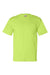 Bayside 7100 Mens USA Made Short Sleeve Crewneck T-Shirt w/ Pocket Lime Green Flat Front