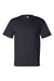 Bayside 7100 Mens USA Made Short Sleeve Crewneck T-Shirt w/ Pocket Navy Blue Flat Front