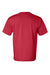 Bayside 7100 Mens USA Made Short Sleeve Crewneck T-Shirt w/ Pocket Red Flat Back