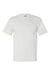 Bayside 7100 Mens USA Made Short Sleeve Crewneck T-Shirt w/ Pocket White Flat Front