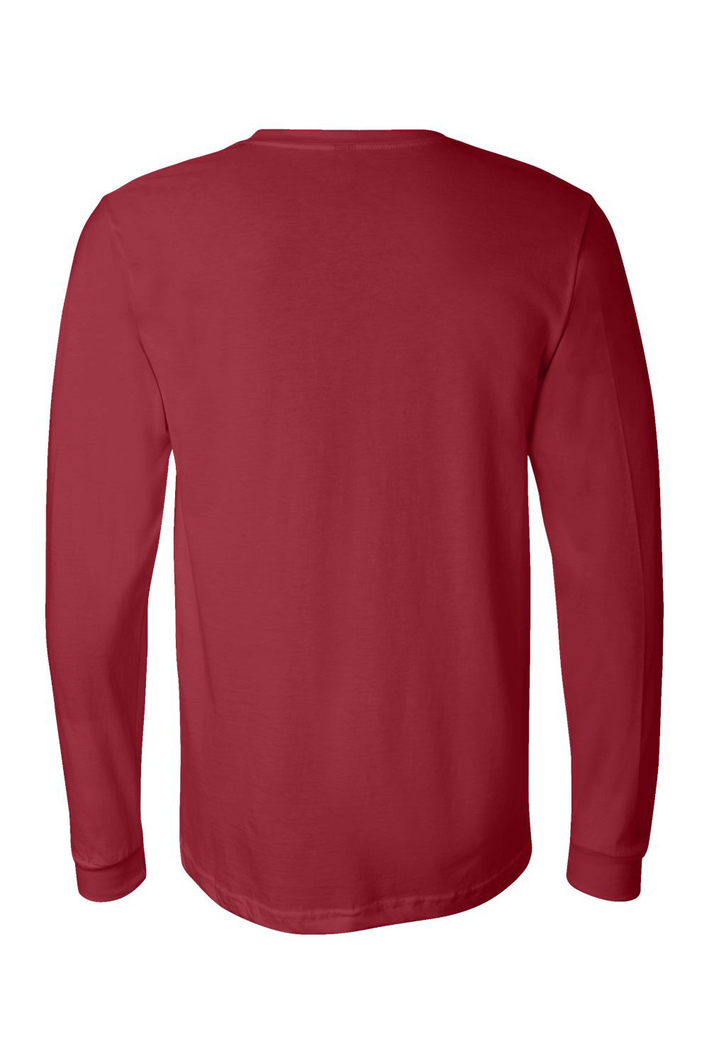 Bella + Canvas BC3501/3501 Mens Jersey Long Sleeve Crewneck T-Shirt Cardinal Red Flat Back