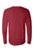 Bella + Canvas BC3501/3501 Mens Jersey Long Sleeve Crewneck T-Shirt Cardinal Red Flat Back