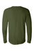Bella + Canvas BC3501/3501 Mens Jersey Long Sleeve Crewneck T-Shirt Olive Green Flat Back