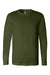 Bella + Canvas BC3501/3501 Mens Jersey Long Sleeve Crewneck T-Shirt Olive Green Flat Front