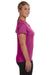 Augusta Sportswear 1790 Womens Moisture Wicking Short Sleeve V-Neck T-Shirt Power Pink Model Side