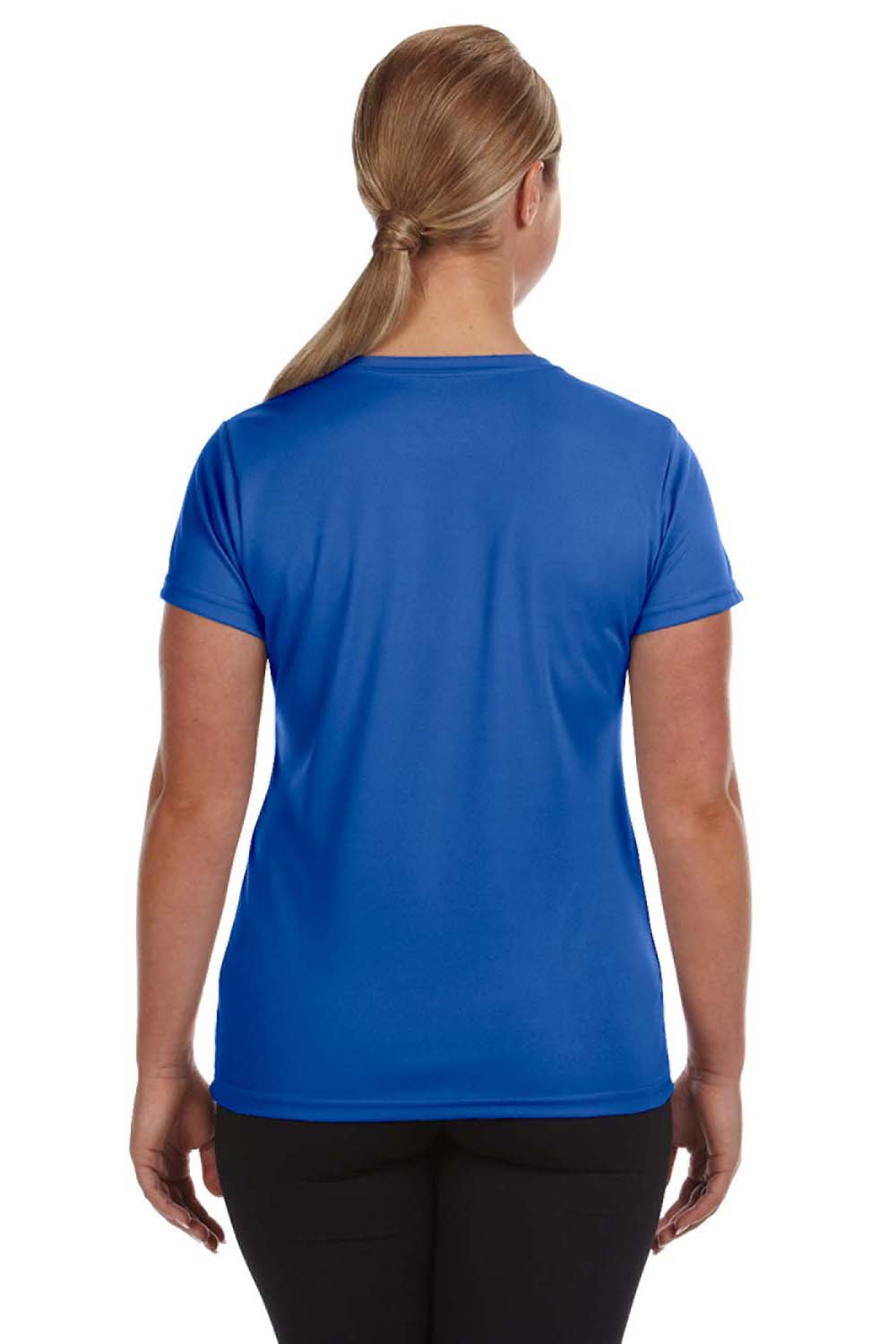 Augusta Sportswear 1790 Womens Moisture Wicking Short Sleeve V-Neck T-Shirt Royal Blue Model Back