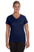 Augusta Sportswear 1790 Womens Moisture Wicking Short Sleeve V-Neck T-Shirt Navy Blue Model Front
