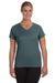 Augusta Sportswear 1790 Womens Moisture Wicking Short Sleeve V-Neck T-Shirt Graphite Grey Model Front