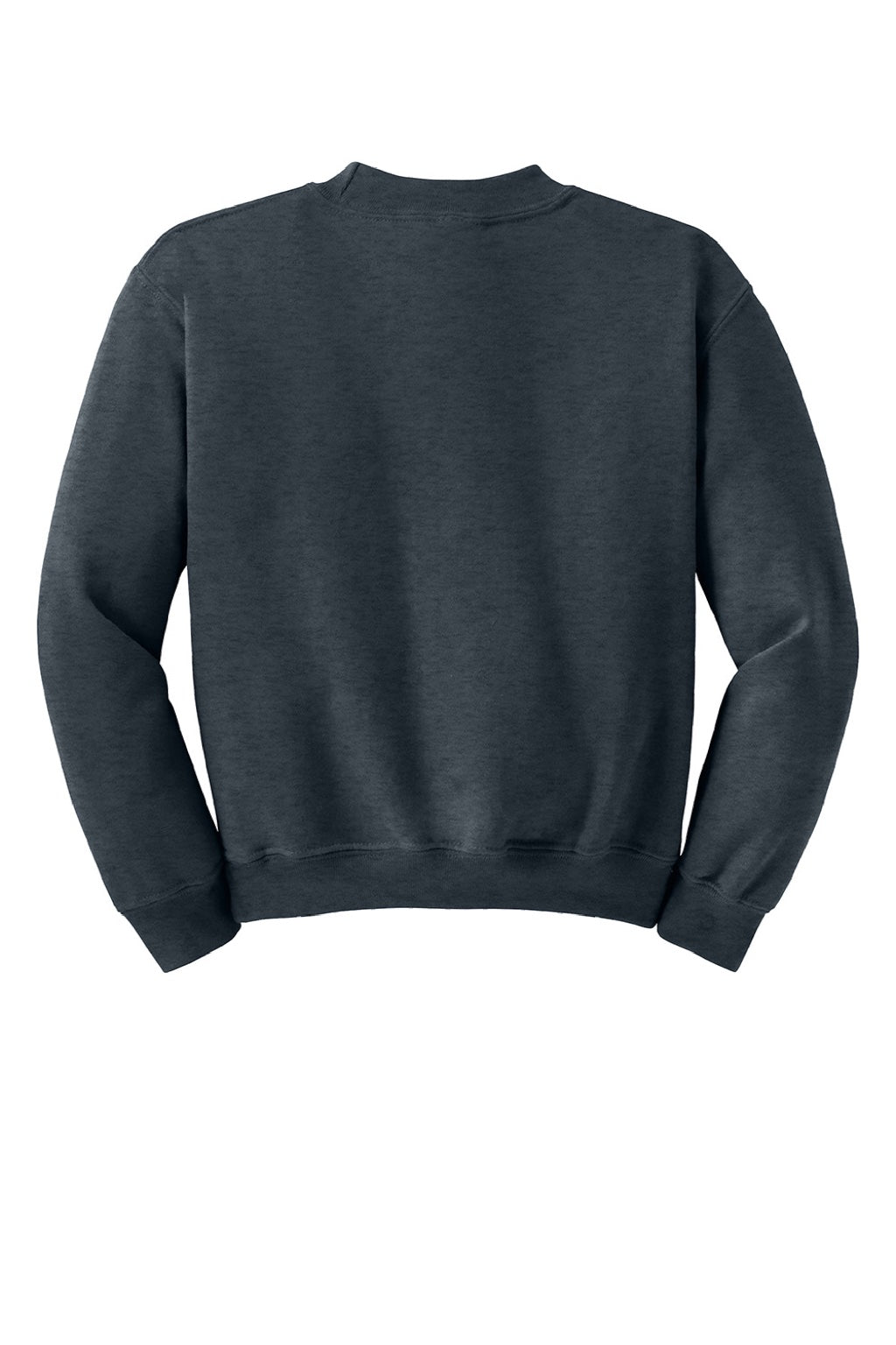 Gildan 18000B Youth Pill Resistant Fleece Crewneck Sweatshirt Heather Dark Grey Flat Back