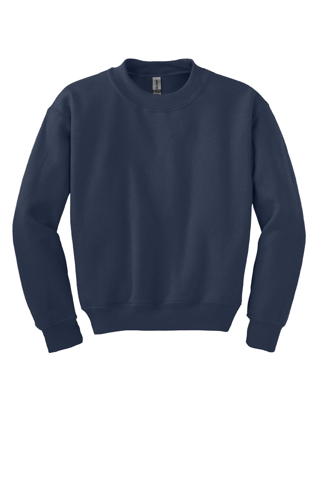 Gildan 18000B Youth Pill Resistant Fleece Crewneck Sweatshirt Navy Blue Flat Front