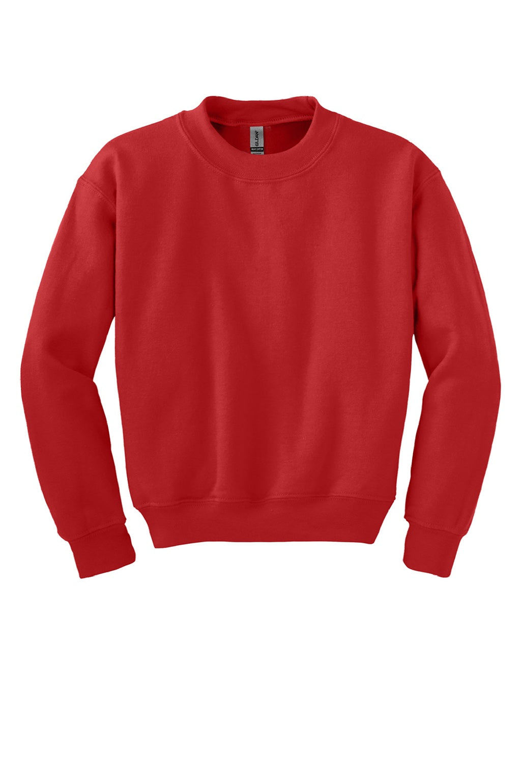 Gildan 18000B Youth Pill Resistant Fleece Crewneck Sweatshirt Red Flat Front