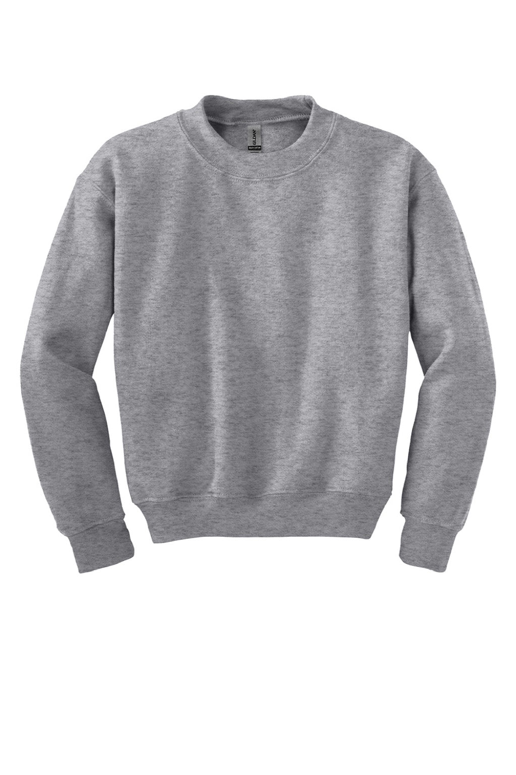 Gildan 18000B Youth Pill Resistant Fleece Crewneck Sweatshirt Sport Grey Flat Front