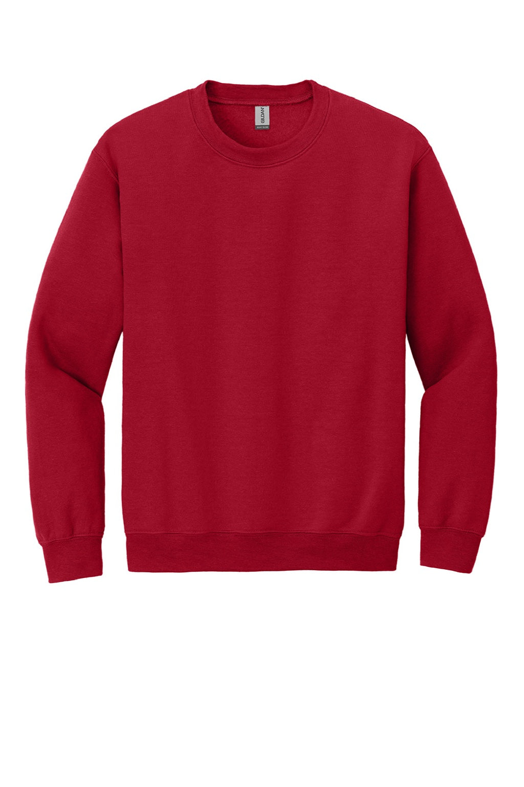 Gildan 18000 Mens Pill Resistant Fleece Crewneck Sweatshirt Cherry Red Flat Front