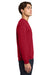 Gildan 18000 Mens Pill Resistant Fleece Crewneck Sweatshirt Cherry Red Model Side