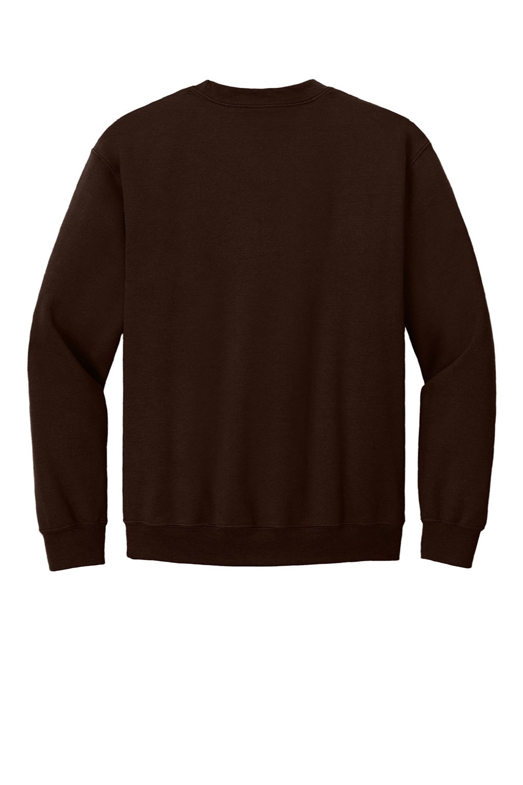 Gildan 18000 Mens Pill Resistant Fleece Crewneck Sweatshirt Dark Chocolate Brown Flat Back
