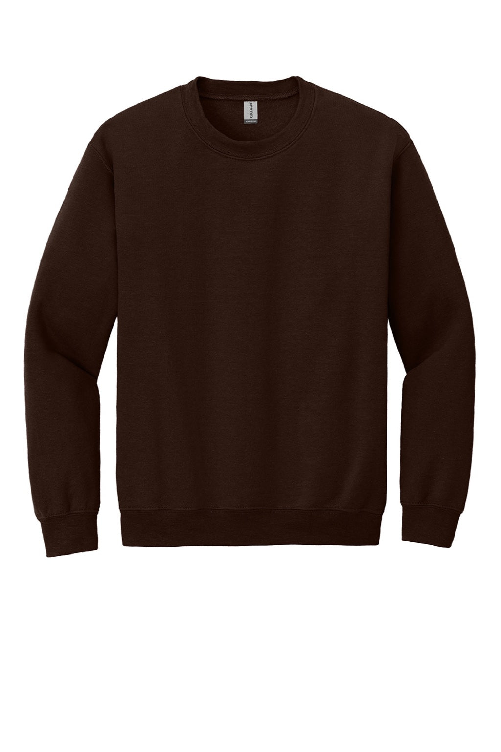 Gildan 18000 Mens Pill Resistant Fleece Crewneck Sweatshirt Dark Chocolate Brown Flat Front