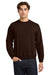 Gildan 18000 Mens Pill Resistant Fleece Crewneck Sweatshirt Dark Chocolate Brown Model Front