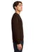 Gildan 18000 Mens Pill Resistant Fleece Crewneck Sweatshirt Dark Chocolate Brown Model Side