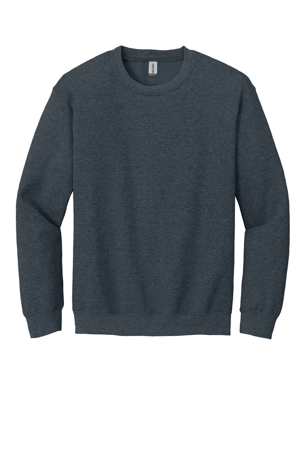 Gildan 18000 Mens Pill Resistant Fleece Crewneck Sweatshirt Heather Dark Grey Flat Front
