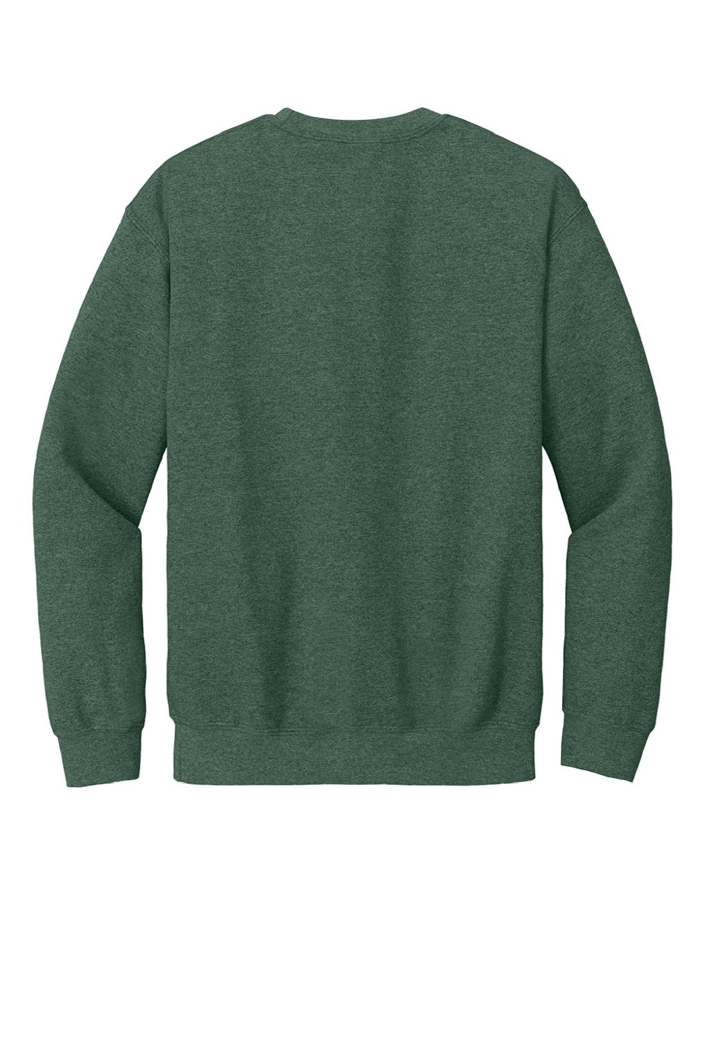 Gildan 18000 Mens Pill Resistant Fleece Crewneck Sweatshirt Heather Dark Green Flat Back