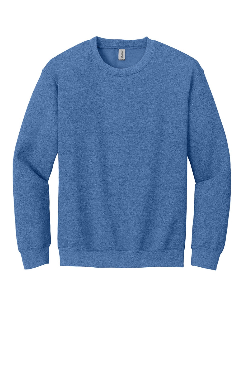 Gildan 18000 Mens Pill Resistant Fleece Crewneck Sweatshirt Heather Deep Royal Blue Flat Front