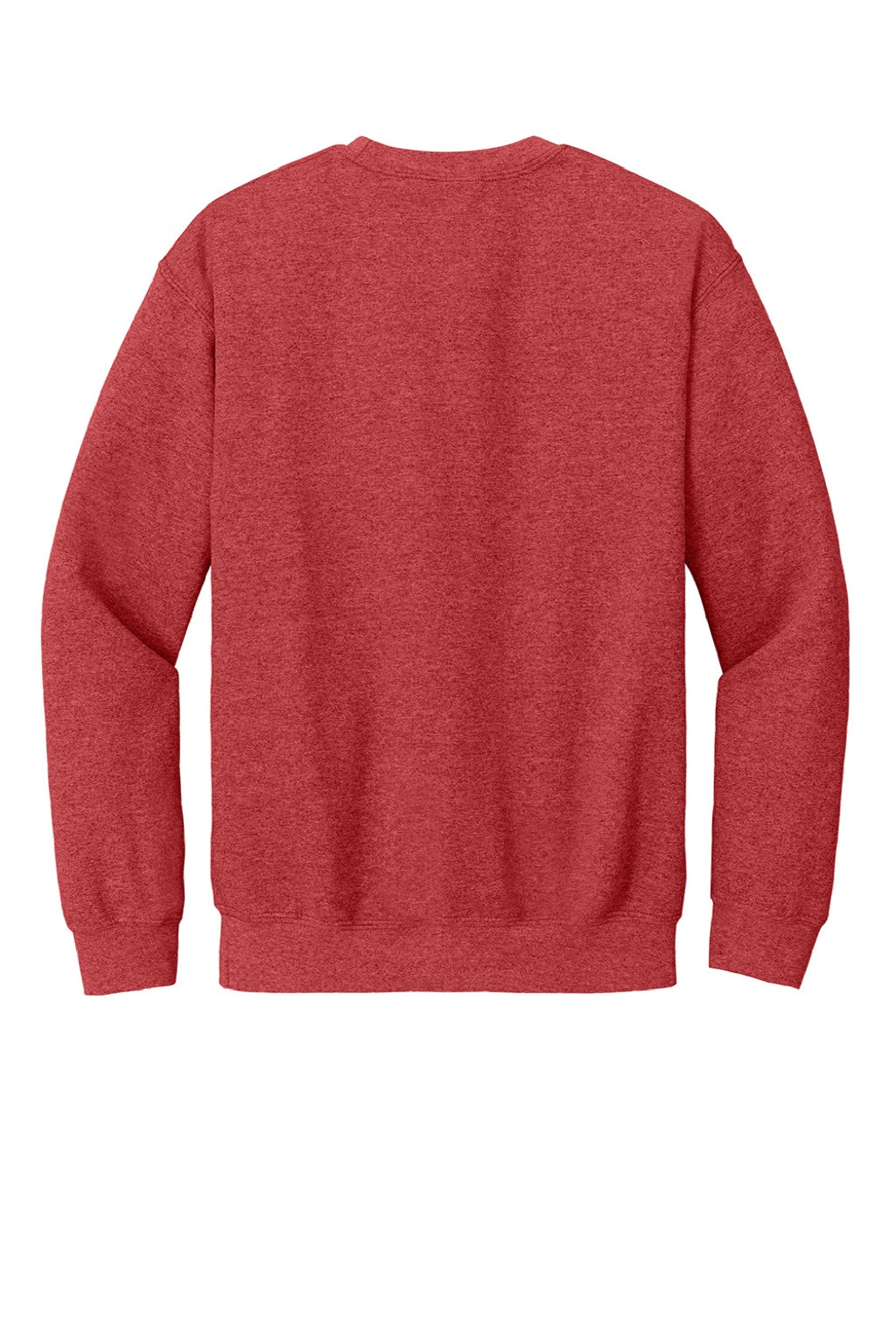 Gildan 18000 Mens Pill Resistant Fleece Crewneck Sweatshirt Heather Scarlet Red Flat Back