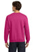 Gildan 18000 Mens Pill Resistant Fleece Crewneck Sweatshirt Heliconia Pink Model Back