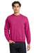 Gildan 18000 Mens Pill Resistant Fleece Crewneck Sweatshirt Heliconia Pink Model Front