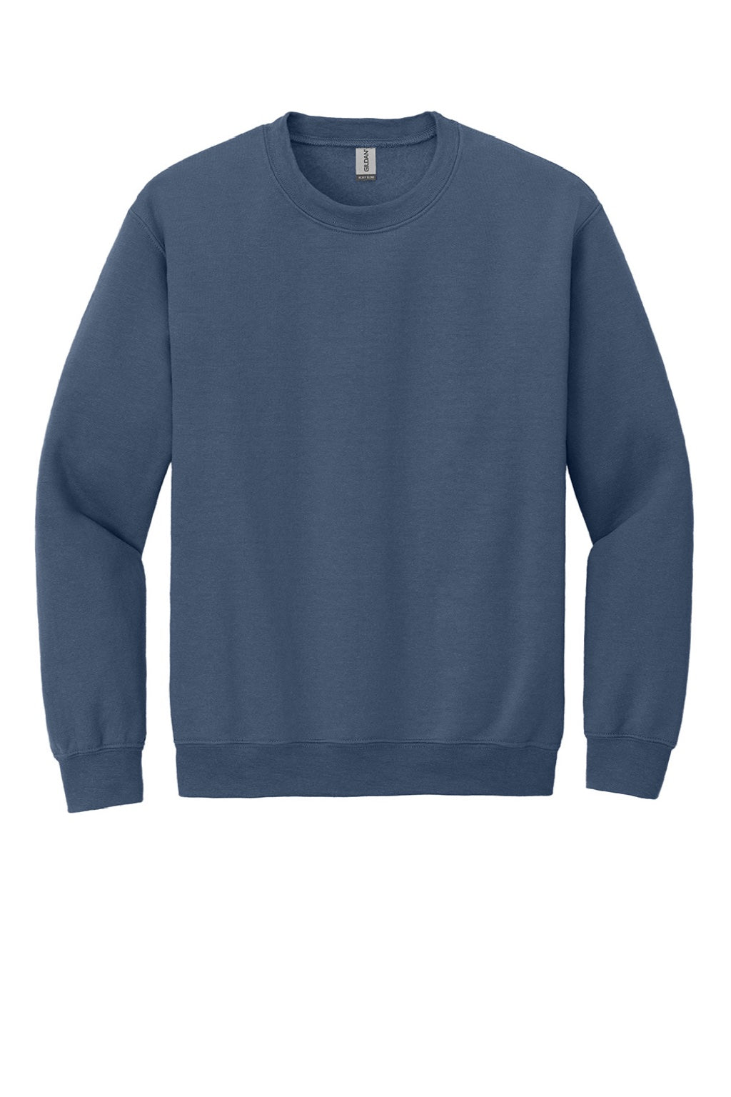 Gildan 18000 Mens Pill Resistant Fleece Crewneck Sweatshirt Indigo Blue Flat Front