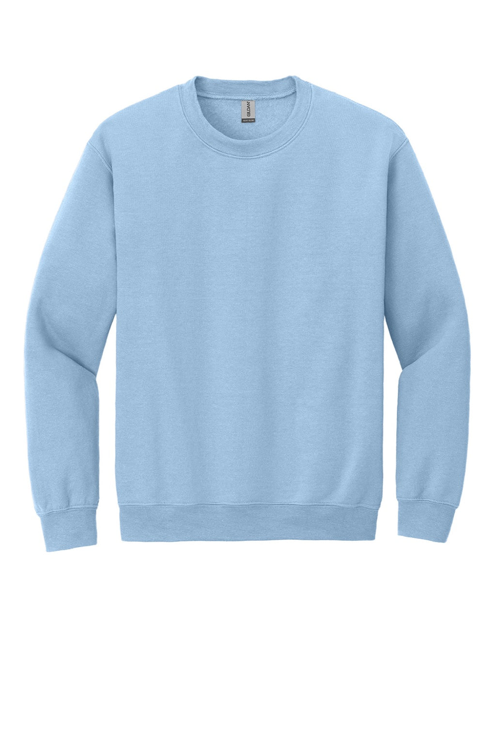 Gildan 18000 Mens Pill Resistant Fleece Crewneck Sweatshirt Light Blue Flat Front