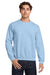 Gildan 18000 Mens Pill Resistant Fleece Crewneck Sweatshirt Light Blue Model Front