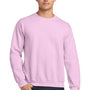 Gildan Mens Pill Resistant Fleece Crewneck Sweatshirt - Light Pink