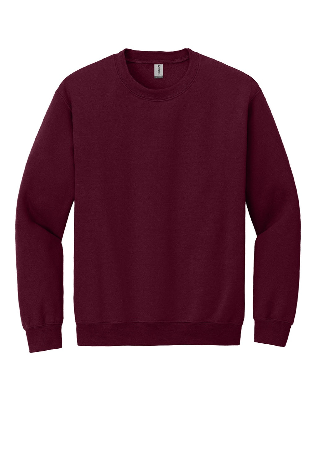 Gildan 18000 Mens Pill Resistant Fleece Crewneck Sweatshirt Maroon Flat Front