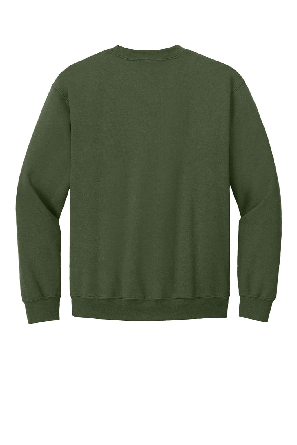 Gildan 18000 Mens Pill Resistant Fleece Crewneck Sweatshirt Military Green Flat Back