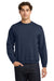 Gildan 18000 Mens Pill Resistant Fleece Crewneck Sweatshirt Navy Blue Model Front