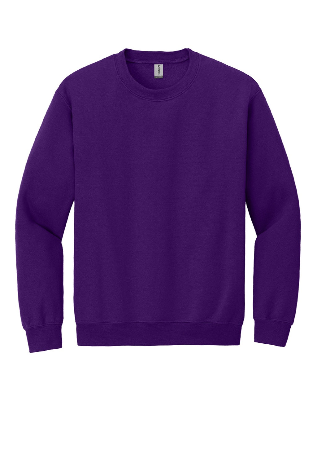 Gildan 18000 Mens Pill Resistant Fleece Crewneck Sweatshirt Purple Flat Front