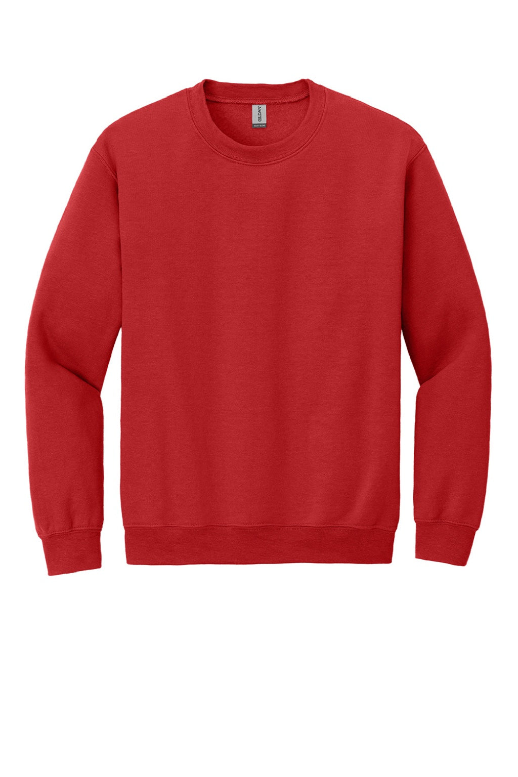 Gildan 18000 Mens Pill Resistant Fleece Crewneck Sweatshirt Red Flat Front