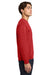 Gildan 18000 Mens Pill Resistant Fleece Crewneck Sweatshirt Red Model Side