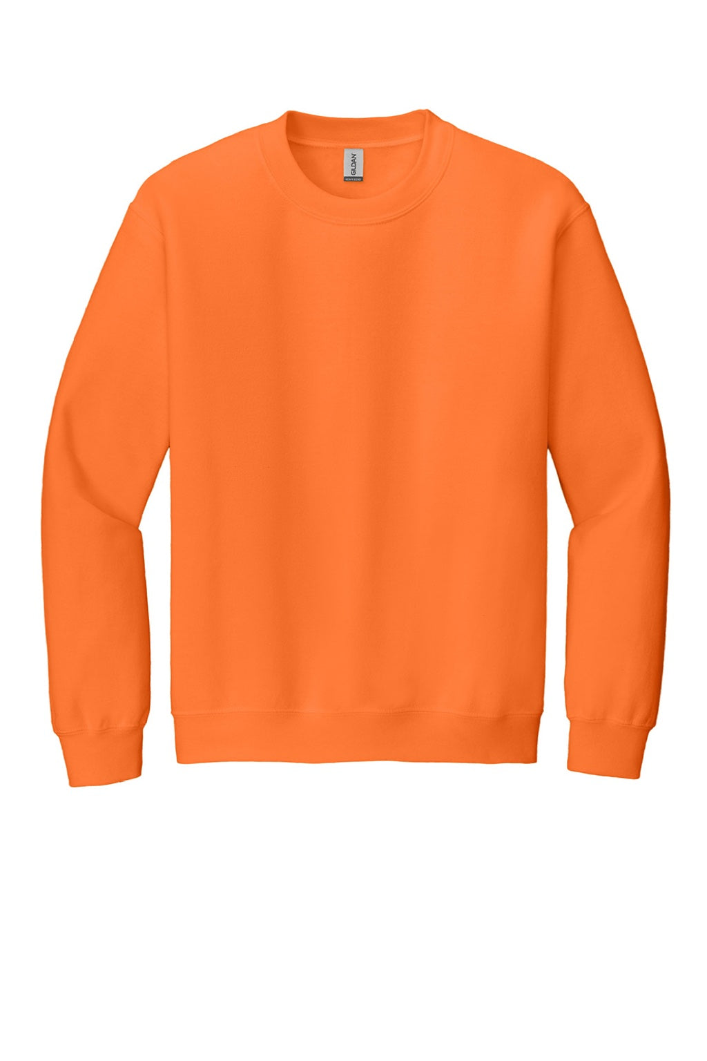 Gildan 18000 Mens Pill Resistant Fleece Crewneck Sweatshirt Safety Orange Flat Front