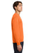 Gildan 18000 Mens Pill Resistant Fleece Crewneck Sweatshirt Safety Orange Model Side