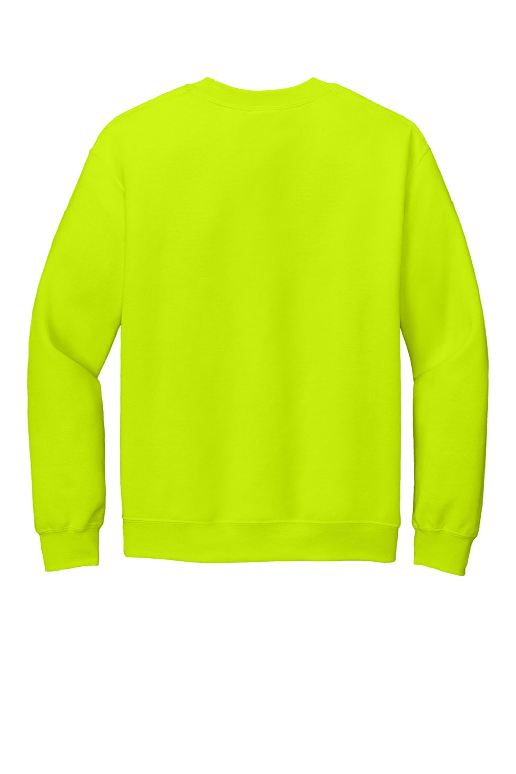 Gildan 18000 Mens Pill Resistant Fleece Crewneck Sweatshirt Safety Green Flat Back