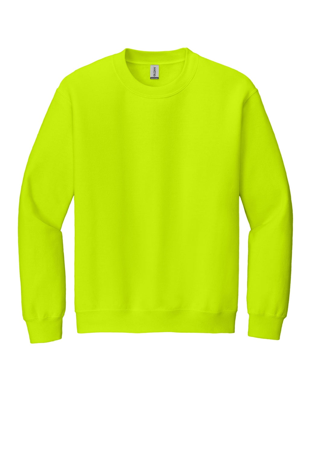 Gildan 18000 Mens Pill Resistant Fleece Crewneck Sweatshirt Safety Green Flat Front