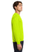 Gildan 18000 Mens Pill Resistant Fleece Crewneck Sweatshirt Safety Green Model Side