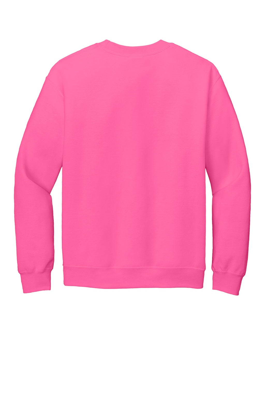 Gildan 18000 Mens Pill Resistant Fleece Crewneck Sweatshirt Safety Pink Flat Back