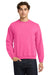Gildan 18000 Mens Pill Resistant Fleece Crewneck Sweatshirt Safety Pink Model Front